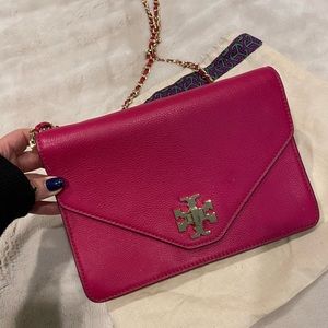 COPY - Tory Burch pink & gold Kira leather crossbody bag